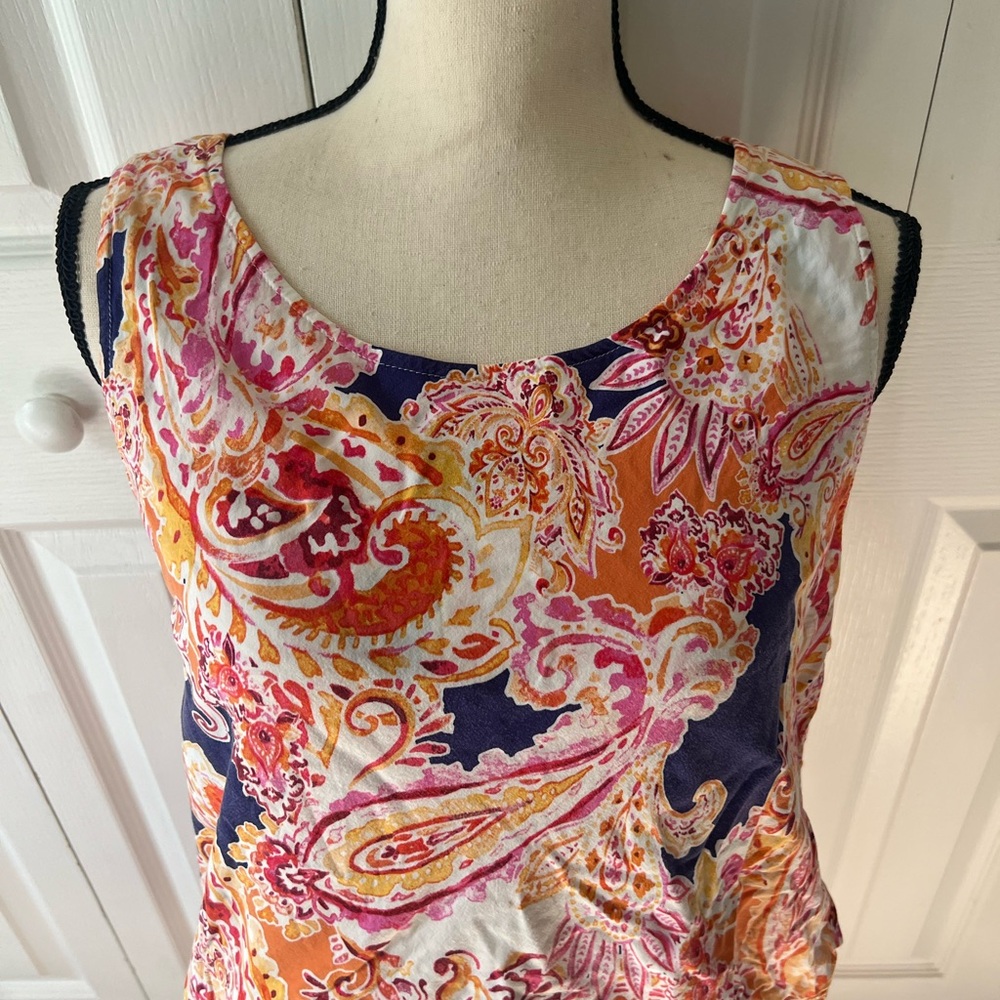J. Jill Paisley Floral Tiered Dress Size XL - Picture 6 of 10
